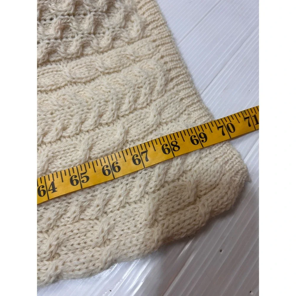 Aran Crafts 100% Wool Honeycomb Cream Throw Blanket Ireland 70